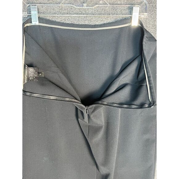 Slates Essentials Mini Pencil Skirt High Waisted Back Slit Stretch Black Women 6 - Picture 11 of 12